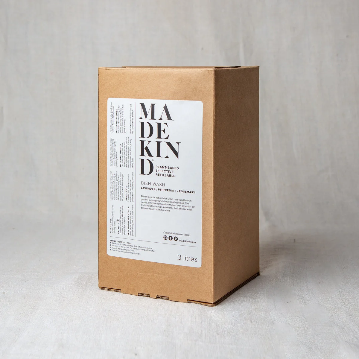 madekind natural dish wash 3 litre refill